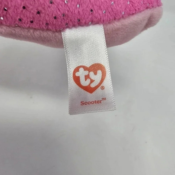 Ty Beanie Boos Scooter the Snail Green Glitter Eyes NO TAG Pink Purple Plush - Picture 8 of 8